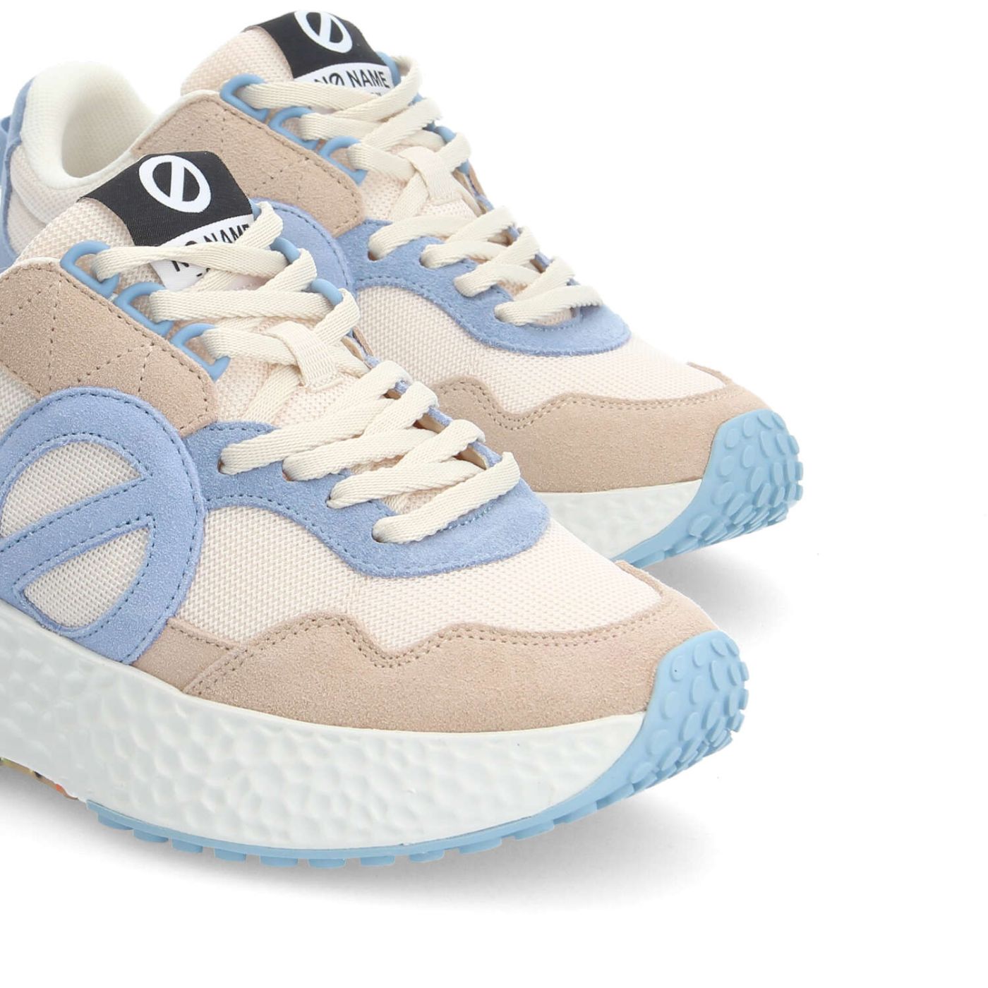 CARTER JOGGER W - SUEDE/KNIT/SUED - BEIGE/OFF WHITE/BLUE